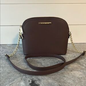 Steve Madden Burgundy Crossbody Bag with Gold Chain